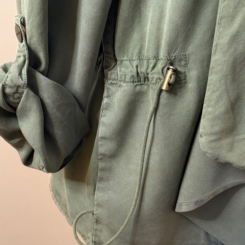 Sanctuary Olive Draped Open-Front Utility Jacket - Picture 5 of 11